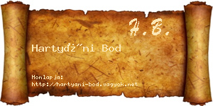 Hartyáni Bod névjegykártya